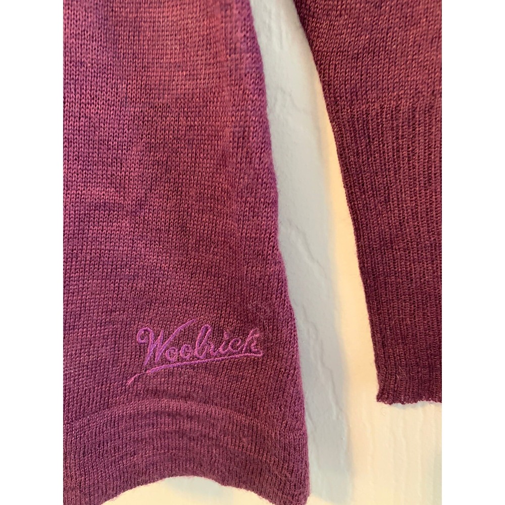 Women's Woolrich Lightweight Wool Blend Pullover V-Neck Sweater Medium Purple - Picture 4 of 7